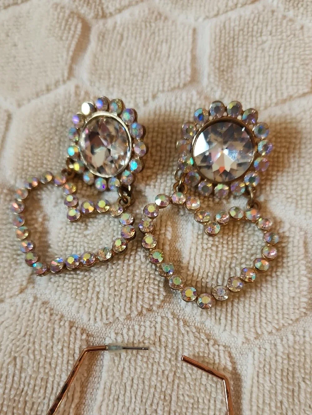 Mixed Statement Earring Lot — Gold, Iridescent, Orange